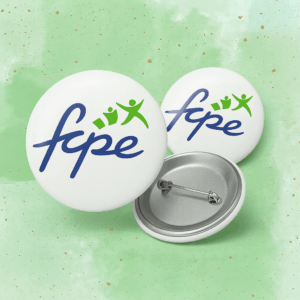 Badge FCPE 77 épingle + pince, unité