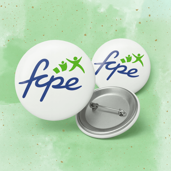 Badge FCPE 77 épingle + pince, unité