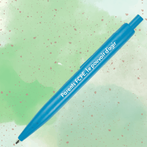 Stylo bille FCPE 77 (bleu clair) – Lot de 10