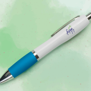 Stylo bille FCPE 77 (blanc et bleu) – Lot de 10