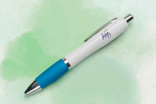 Stylo bille FCPE 77 (blanc et bleu) – Lot de 10