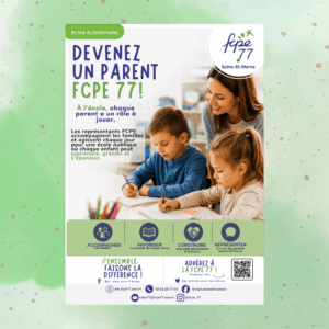 Affiche Devenez un parent FCPE, École élémentaire - UNITÉ