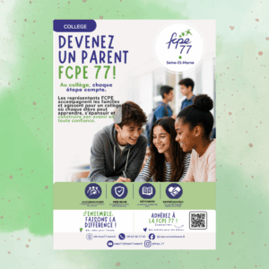 Affiche Devenez un parent FCPE, Collège - UNITÉ